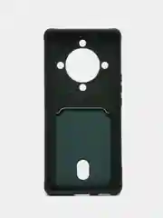 Тёмно-зелёный чехол для Huawei Honor X9a (Хуавей Хонор Х9а) силиконовый, с карманом для карты