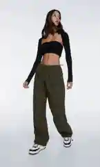 Зелёный хаки брюки крой Cargo Parachute