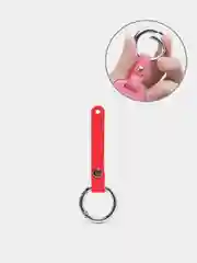 Красный брелок для ключей с ремешком из кожи с замком карабином
