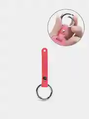 Тёмно-розовый брелок для ключей с ремешком из кожи с замком карабином