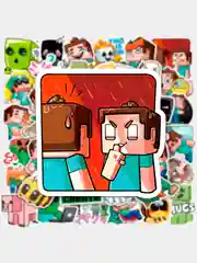 Черный наклейки-стикеры Minecraft (Майнкрафт) №4, 50 штук