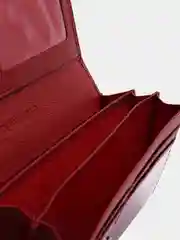 Алый женский кошелек из натуральной лакированной кожи