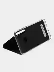 Серебряный чехол-книжка с прозрачным окном Samsung A6/A6 Plus/A8/A7/A9/J3/J4/J6/J8/A80/A81/A60/A91