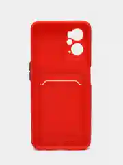 Коралловый чехол для Realme 9i / Oppo A96 (Реалми 9 ай / Оппо А96), с карманом для карт