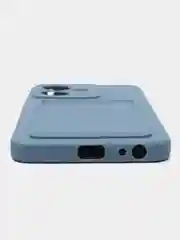 Синий меланж силиконовый чехол для Vivo Y22 / Y22S (Виво у22 / у22С), с карманом для карт
