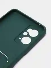 Зеленый чехол для Realme 9i / Oppo A96 (Реалми 9 ай / Оппо А96), с карманом для карт