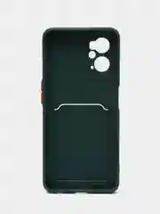 Зеленый чехол для Realme 9i / Oppo A96 (Реалми 9 ай / Оппо А96), с карманом для карт