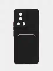 Черный чехол для Xiaomi 13 Lite (Сяоми 13 Лайт), с карманом для карт