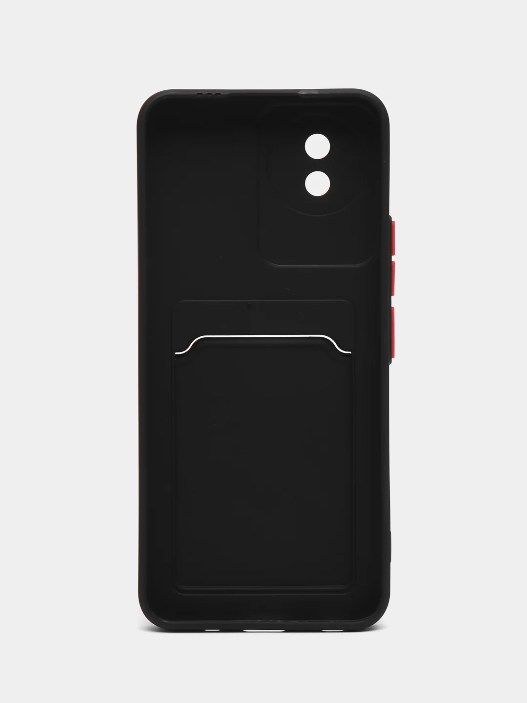 Черный силиконовый чехол для Vivo Y02 (Виво у02), с карманом для карт