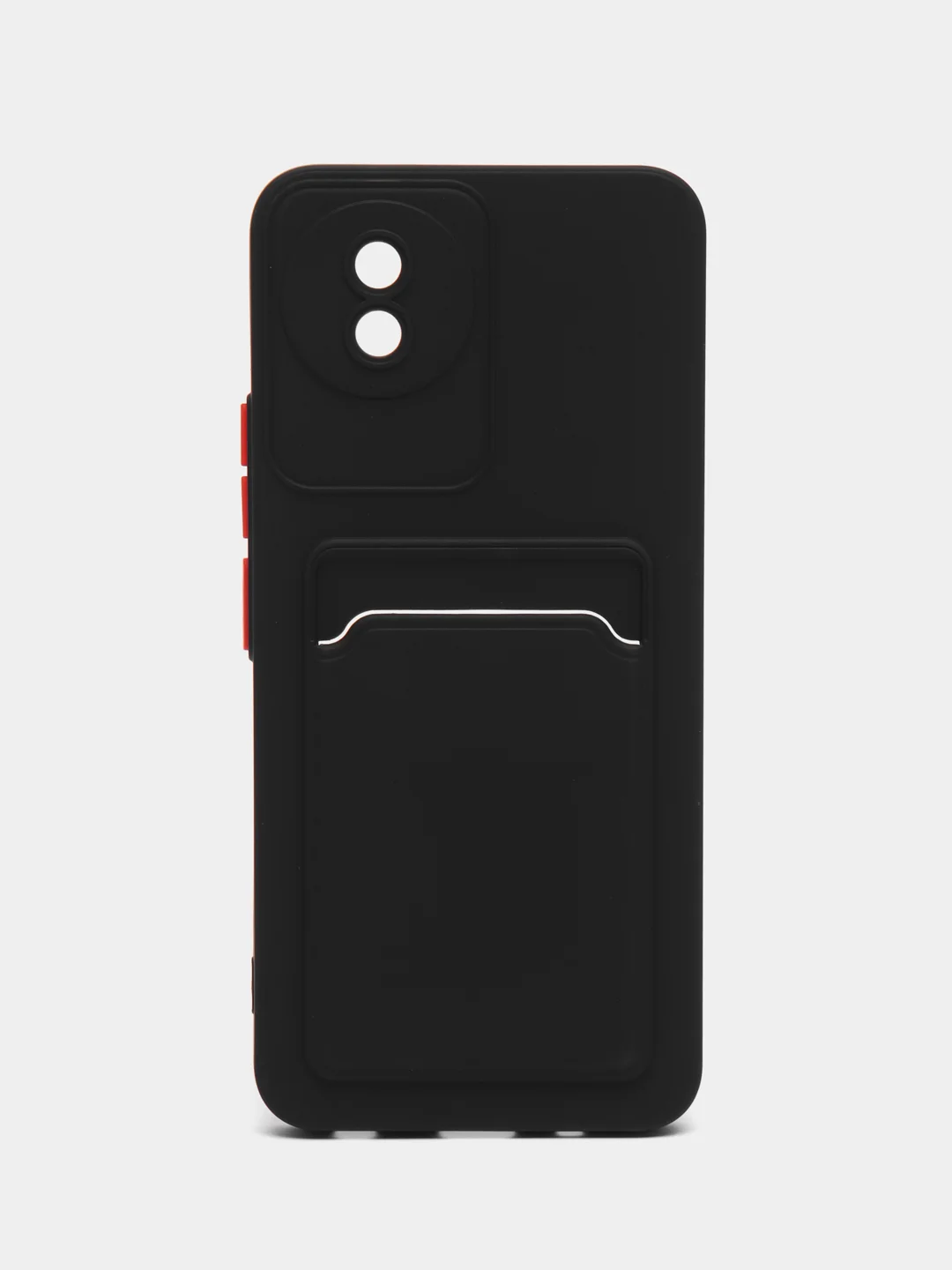 Черный силиконовый чехол для Vivo Y02 (Виво у02), с карманом для карт