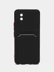 Черный силиконовый чехол для Vivo Y02 (Виво у02), с карманом для карт