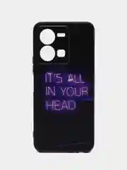 Серый силиконовый чехол для Vivo Y35 4G, с принтом, с рисунком (Виво у35 4г)