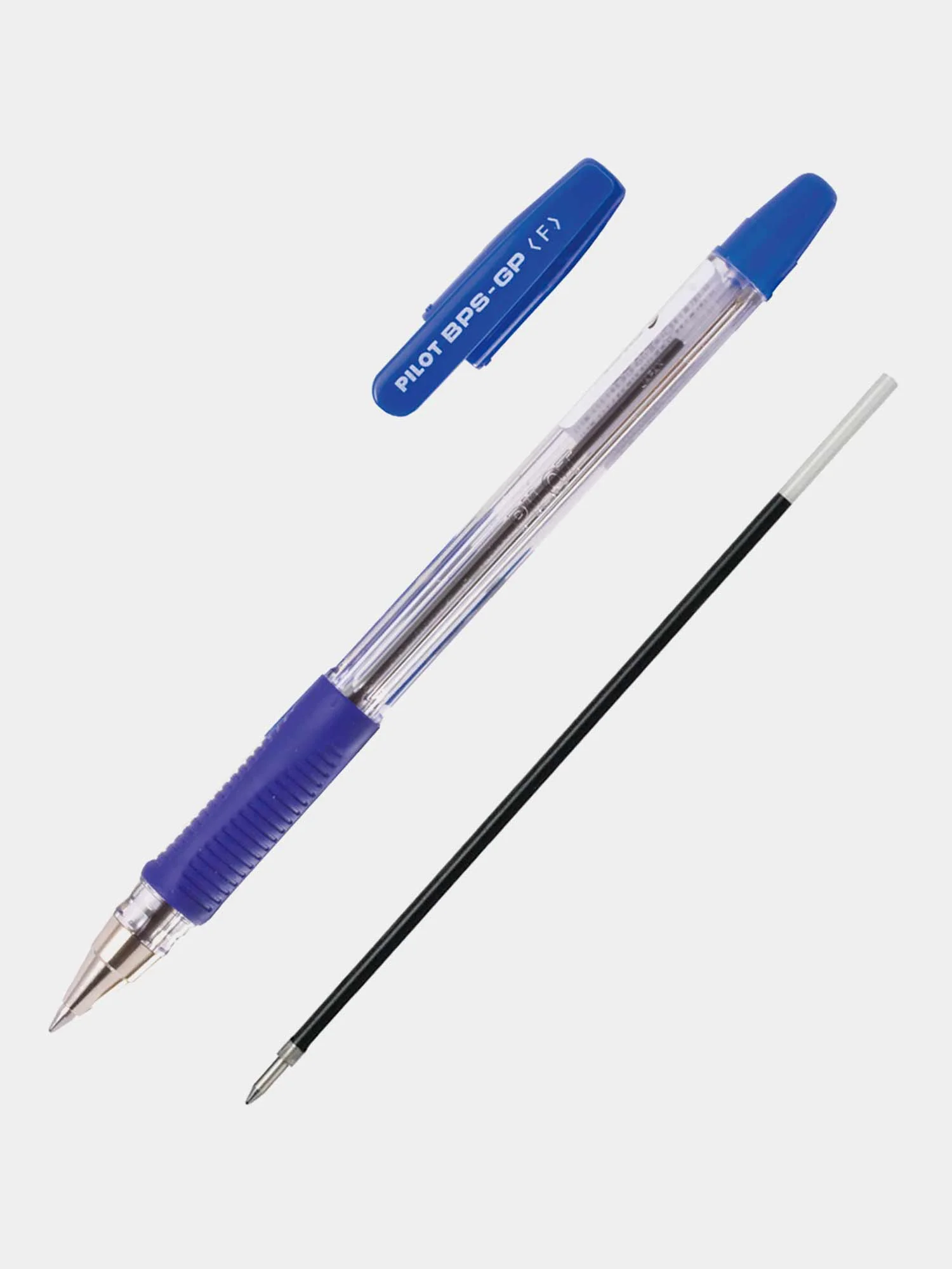 Ручка шариковая, масляная, Pilot Bps-gp, синяя, 3 штуки, линия 0,21 мм, с грипом, 880575