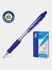 Ручка шариковая, автоматическая Pilot Super Grip, синяя, комплект 12 штук, 0,21 мм, 880577