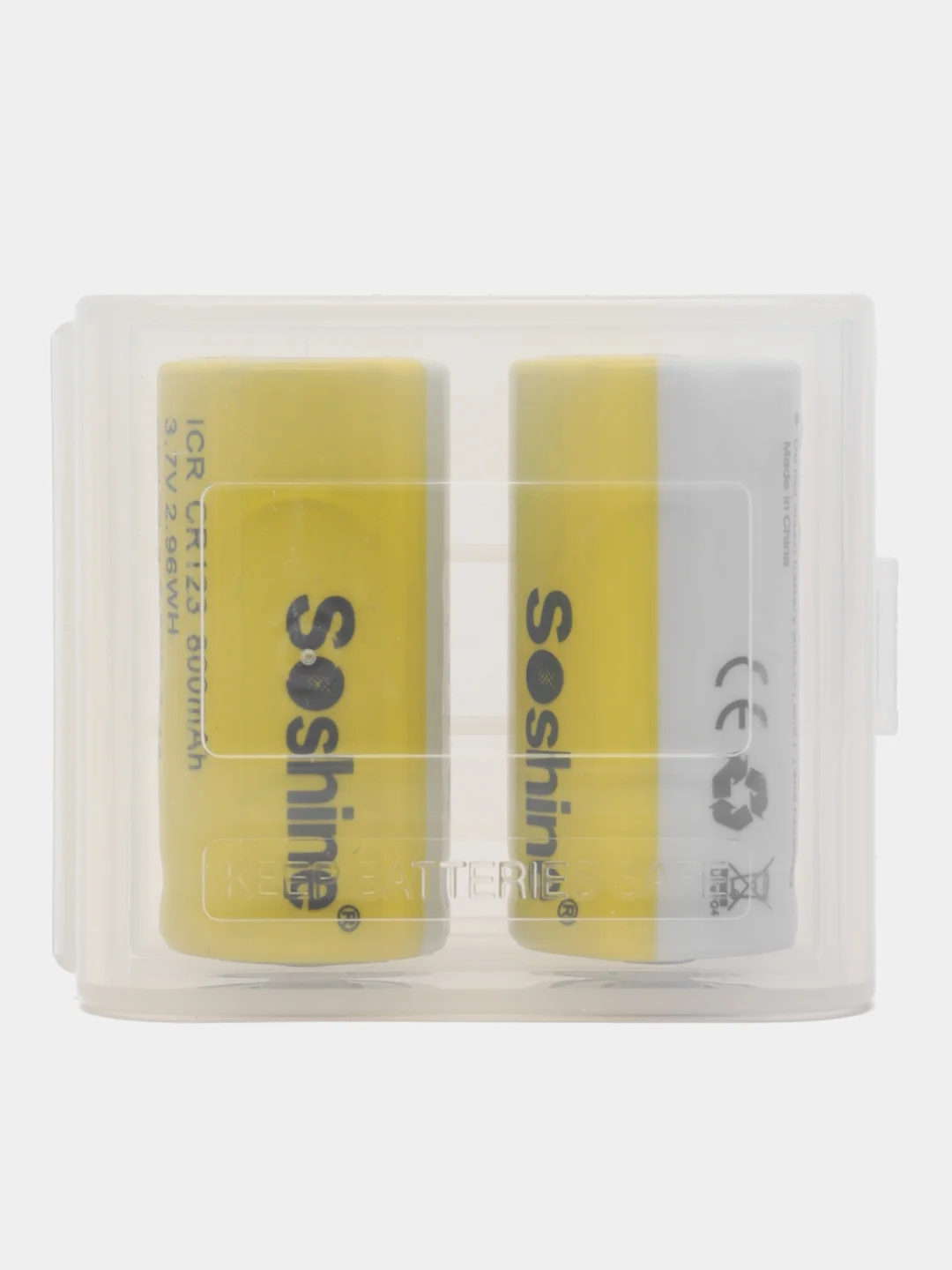Аккумуляторы Soshine Lii-ion CR123A/16340, 800 mAh, 2 штуки