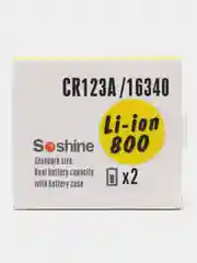 Аккумуляторы Soshine Lii-ion CR123A/16340, 800 mAh, 2 штуки