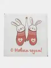 Бежевый меланж салфетки новогодние бумажные 24х24 см/ 100 шт/ 50 шт/