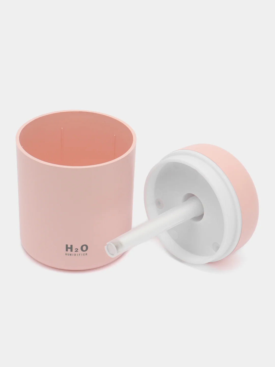 Розовый увлажнитель воздуха мини Humidifier H2O, с RGB подсветкой