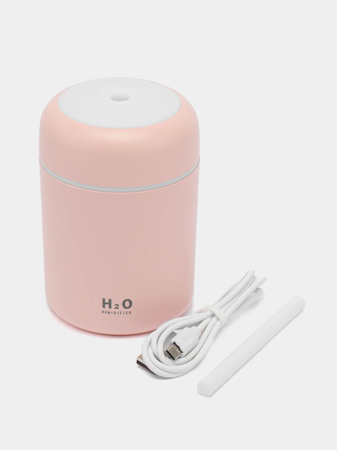 Розовый увлажнитель воздуха мини Humidifier H2O, с RGB подсветкой