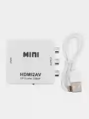 Белый переходник-адаптер с HDMI на тюльпаны AV, RCA конвертер