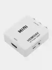 Белый переходник-адаптер с HDMI на тюльпаны AV, RCA конвертер