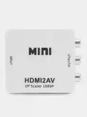 Белый переходник-адаптер с HDMI на тюльпаны AV, RCA конвертер