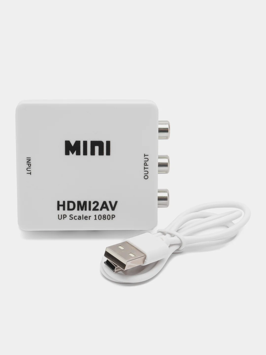 Белый переходник-адаптер с RCA AV тюльпанов на HDMI конвертер