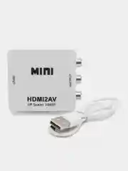 Белый переходник-адаптер с RCA AV тюльпанов на HDMI конвертер