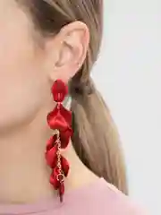 Красный серьги висячие/серьги лепестки/вечерние серьги