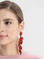 Красный серьги висячие/серьги лепестки/вечерние серьги