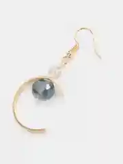 Прозрачный серьги-подвески, золотистые, с камнем
