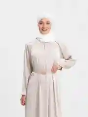 Песочный хаки платье длинное, мусульманское, из японского шелка