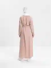 Пудровый платье длинное, мусульманское, из японского шелка
