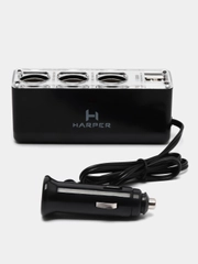 Разветвитель на 3 прикуривателя и 2 USB порта HARPER DP-096