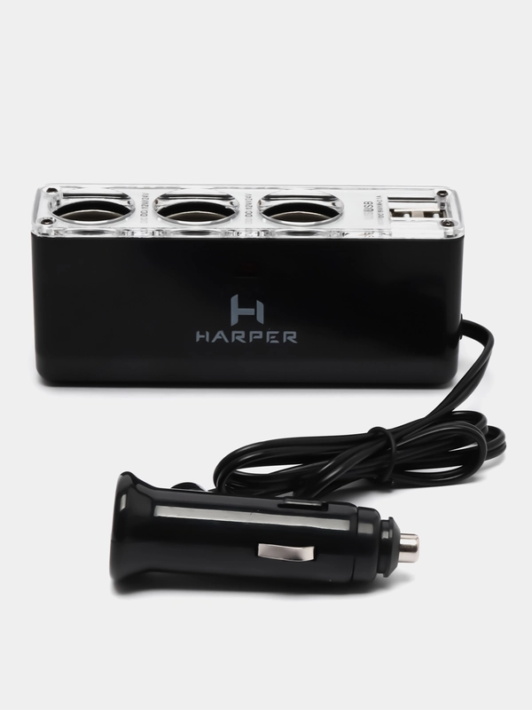 Разветвитель на 3 прикуривателя и 2 USB порта HARPER DP-096