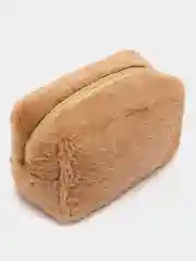 Коричневый косметичка пушистая, меховая