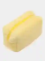 Желтый косметичка пушистая, меховая