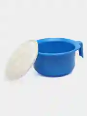 Синий горшок с ручкой и крышкой