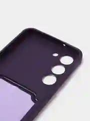 Пурпурный чехол для Samsung Galaxy S23 (Самсунг Галакси С23) силиконовый, с карманом для карты