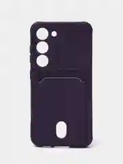 Пурпурный чехол для Samsung Galaxy S23 (Самсунг Галакси С23) силиконовый, с карманом для карты