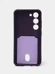 Пурпурный чехол для Samsung Galaxy S23 (Самсунг Галакси С23) силиконовый, с карманом для карты