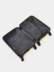 Желтый чемодан на колесах, дорожный, пластиковый, размеры S, M, L