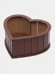 Розовый шкатулка деревяная большая "Сердечко"