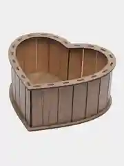 Сиреневый шкатулка деревяная большая "Сердечко"