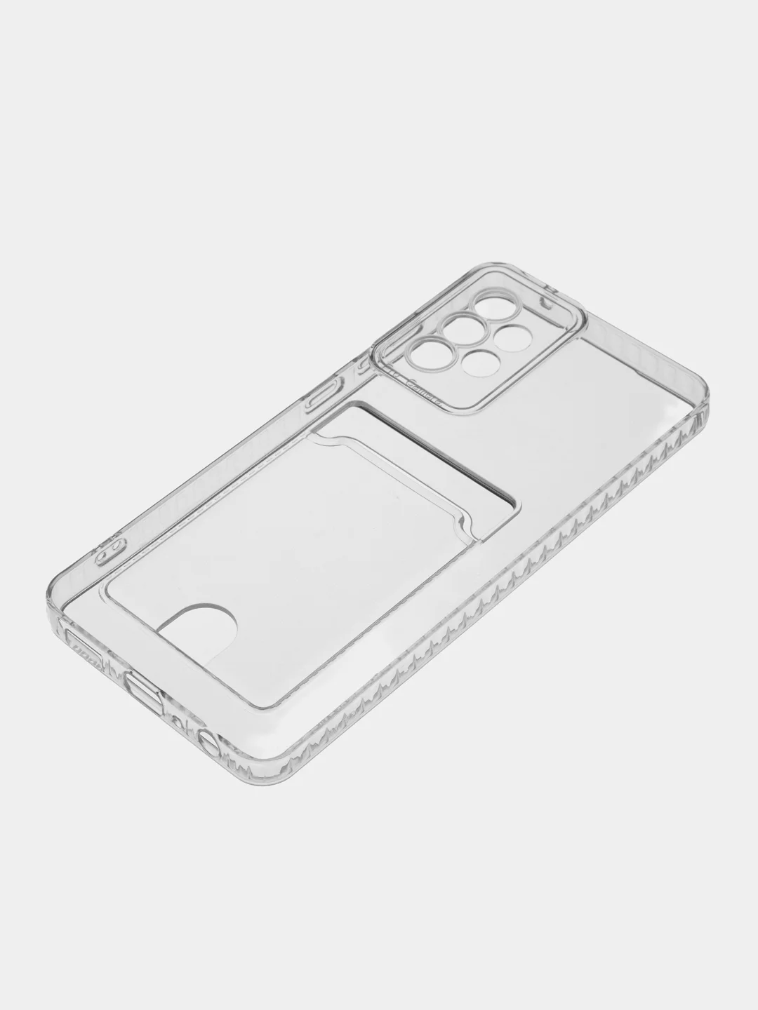 Прозрачный чехол для Samsung Galaxy A72, Самсунг Галакси А72 прозрачный с карманом для карты