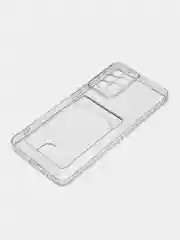 Прозрачный чехол для Samsung Galaxy A72, Самсунг Галакси А72 прозрачный с карманом для карты