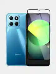 Прозрачный защитное стекло BROSCORP для Honor X6 и X8 5G с олеофобным покрытием и черной рамкой