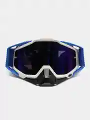 Очки кроссовые ME-O-4813, бело-синие, стекло синее