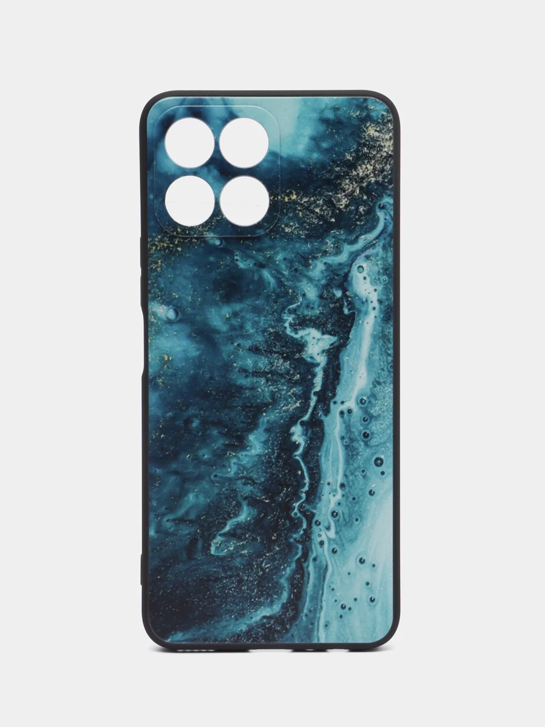 Тёмно-бирюзовый силиконовый чехол для Honor X8 4G, с принтом, с рисунком (Хонор Х8 4 Джи)