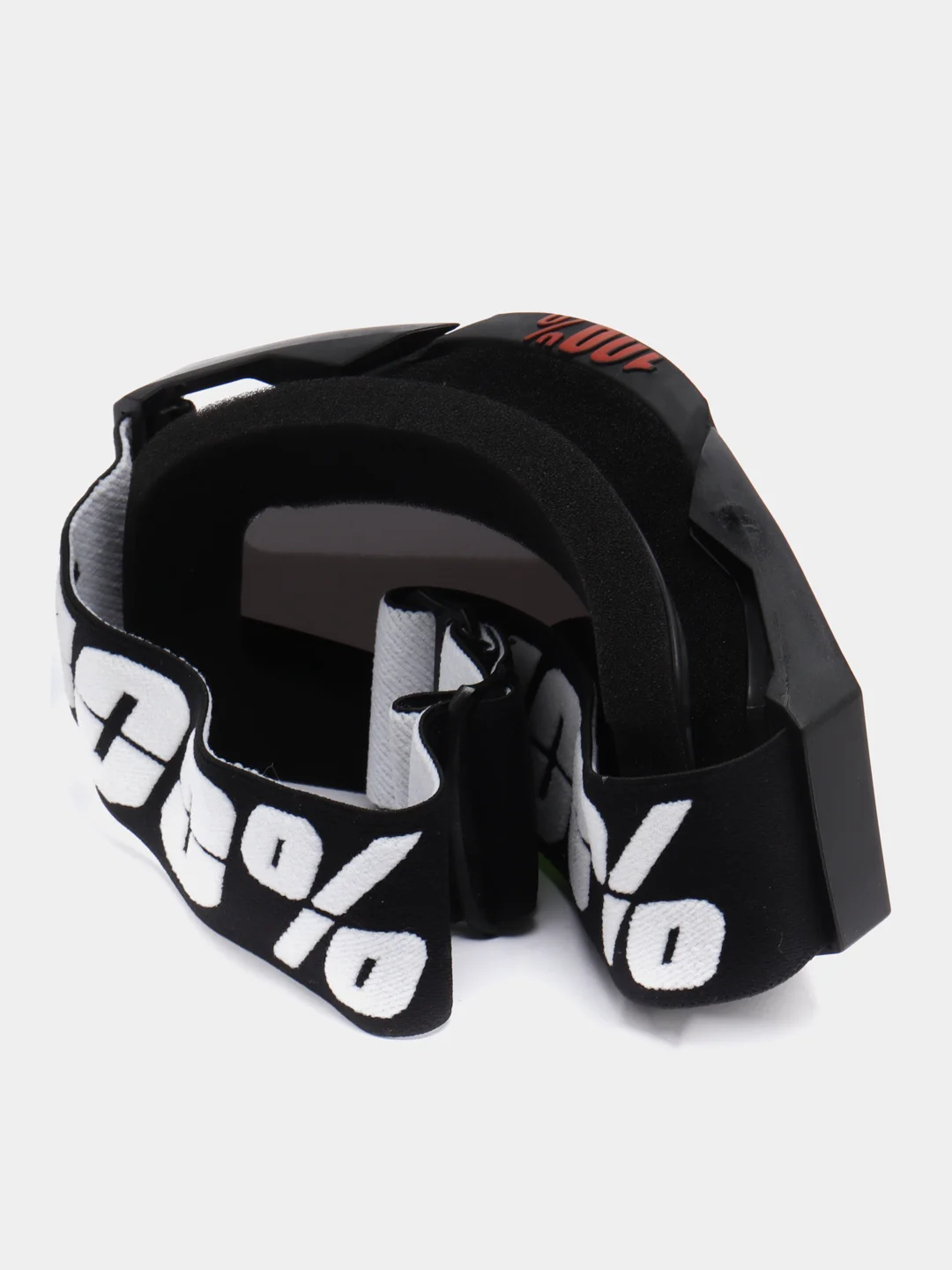 Очки кроссовые ME-O-8109, черно-салатовые, стекло хром